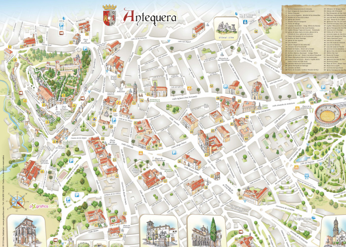 Kaart van de stad Antequera  