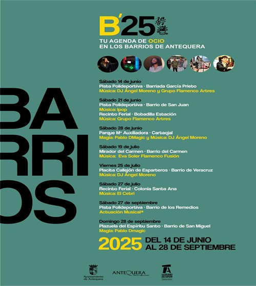 Imagen de B´25 Tu agenda de ocio en los barrios de Antequera